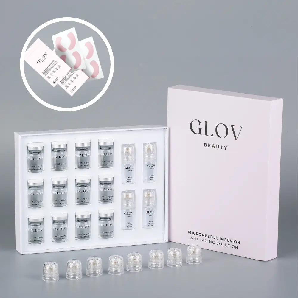 4 Glov Micro Infusion System + 12 Serums + 8 Needles + 24 Pairs Microneedle Eye Patches Glov Beauty