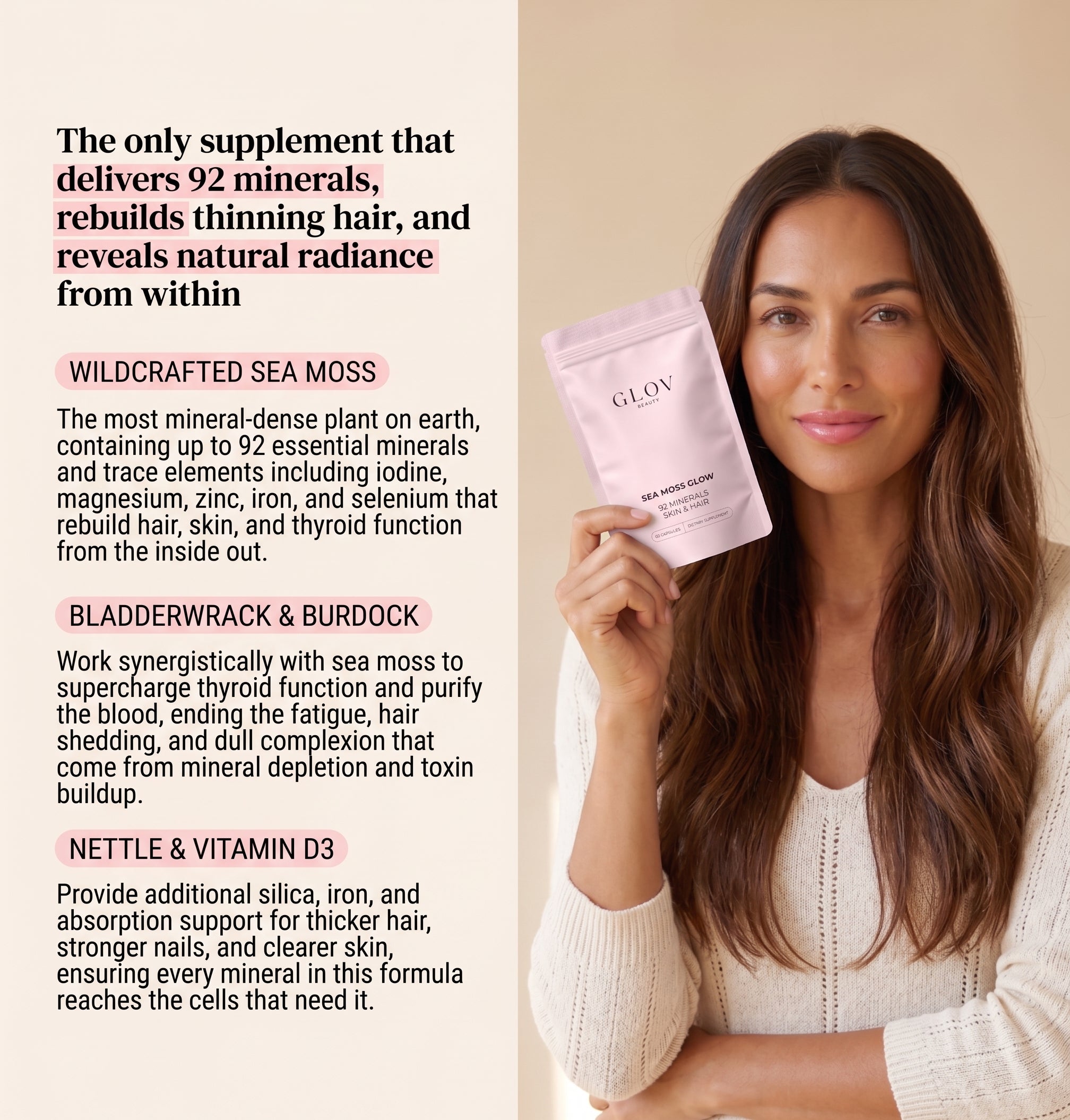 Sea Moss Glow - 92 Minerals Skin & Hair Capsules