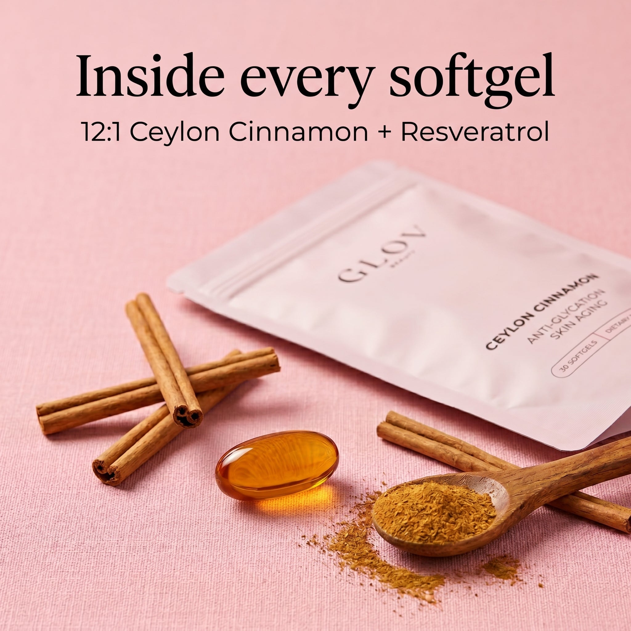 Ceylon Cinnamon - Anti-Glycation Skin Aging Softgels