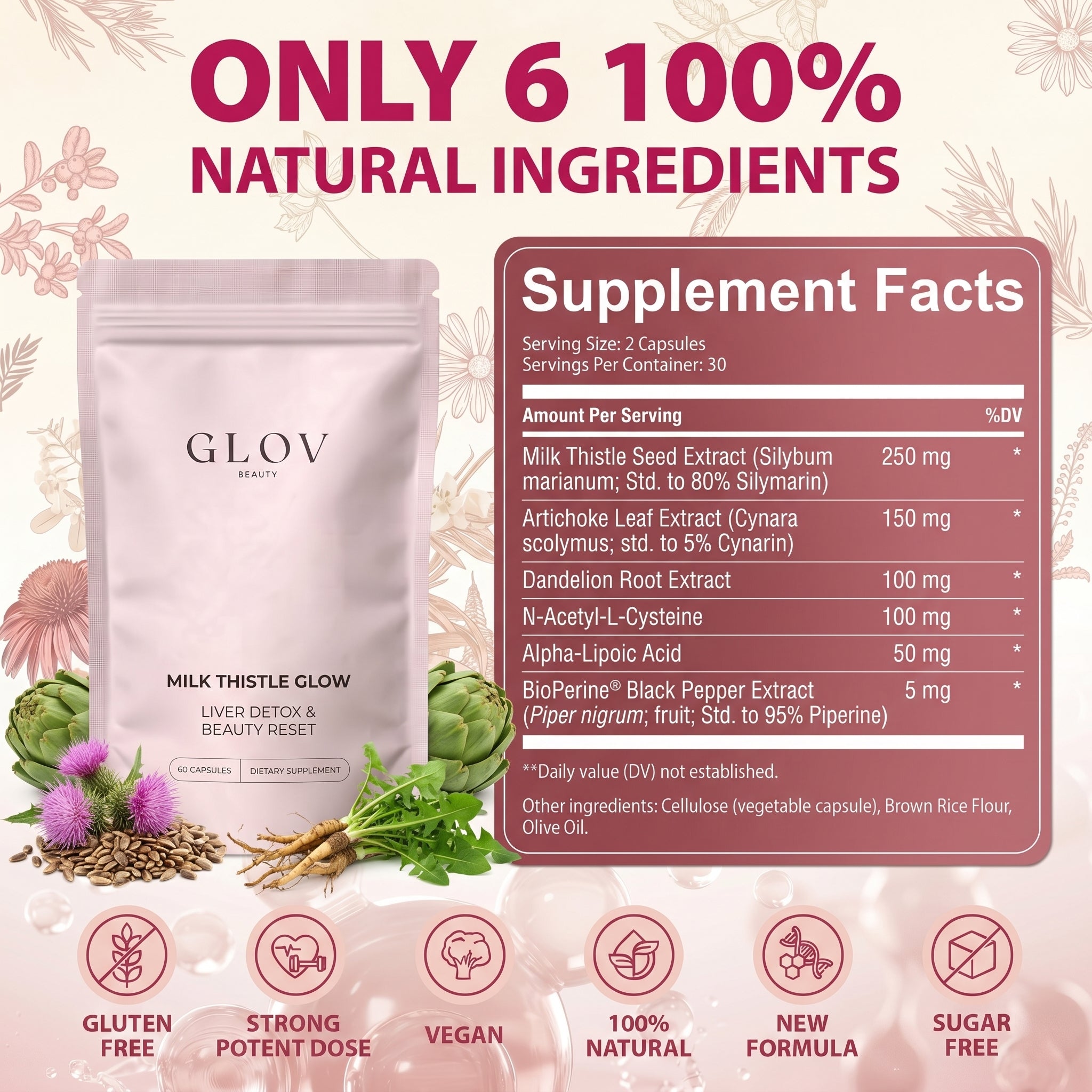 Milk Thistle Glow - Liver Detox & Beauty Reset Capsules