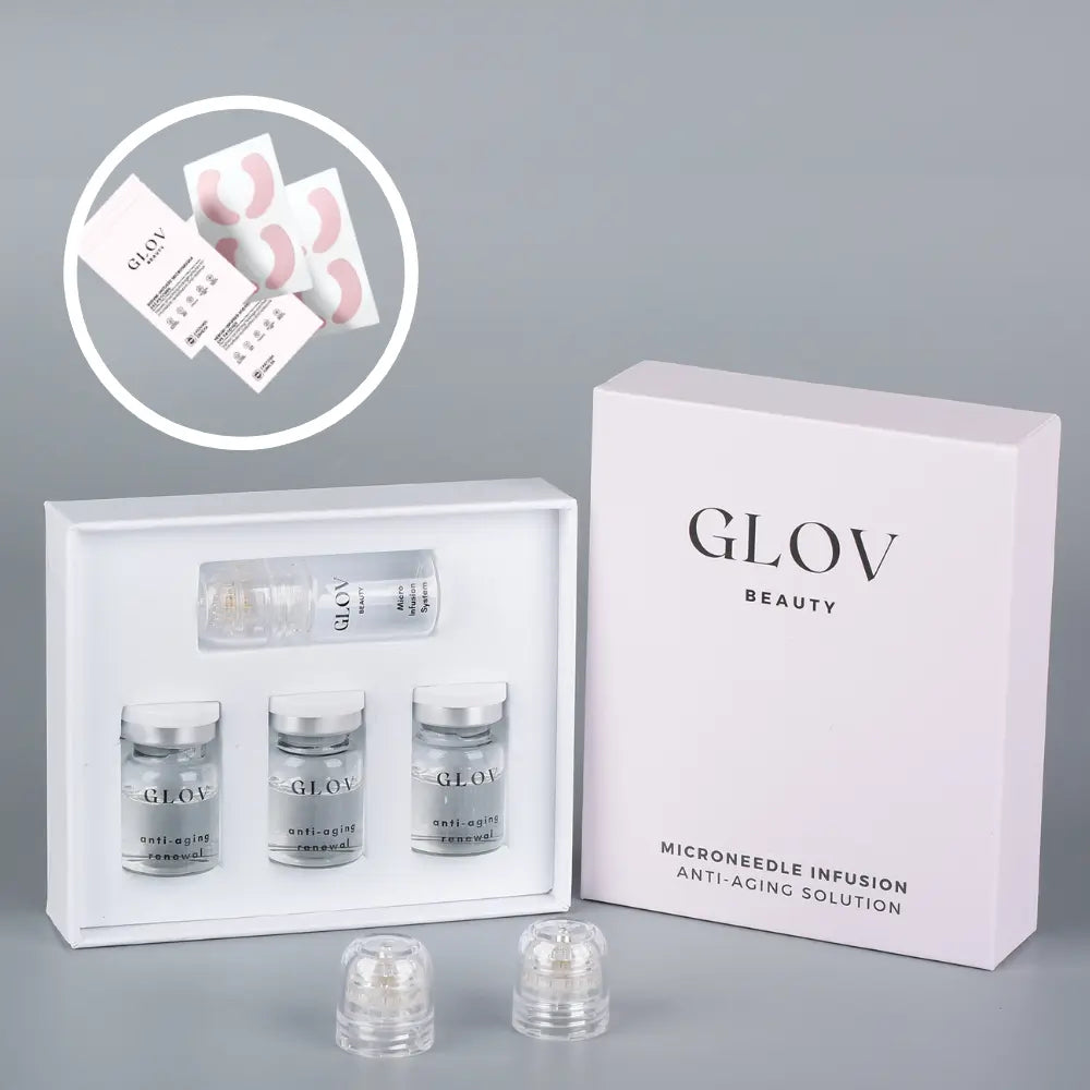 Glov Micro Infusion System + 3 Serums + 2 Needles + 8 Pairs Microneedle Eye Patches Glov Beauty