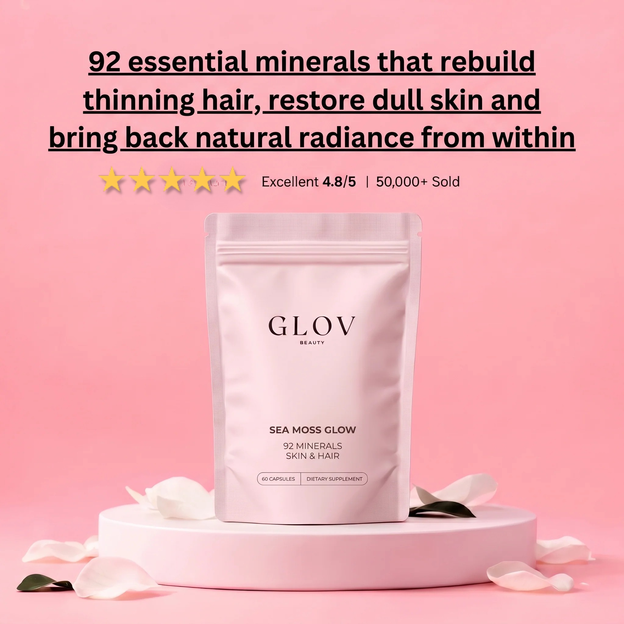 Sea Moss Glow - 92 Minerals Skin & Hair Capsules