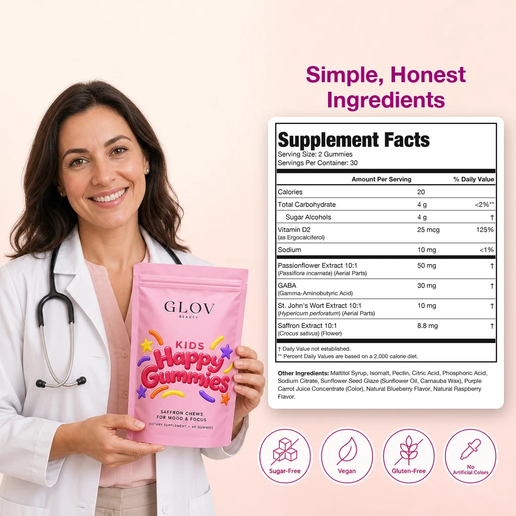 Happy Gummies for Kids - Saffron Chews for Mood & Focus